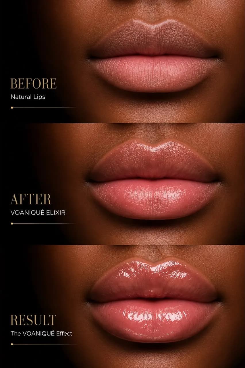 Before, after, and the VOANIQUÉ effect on the lips